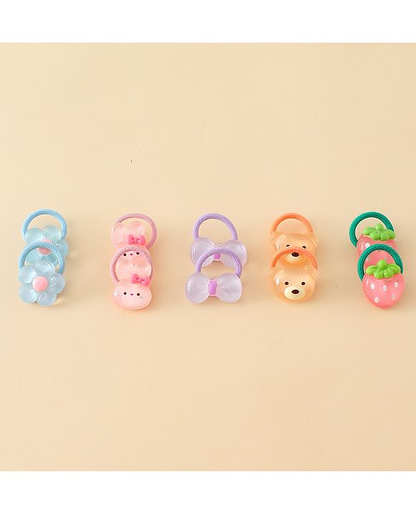 Babyhug Hair Rubber Bands Pack of 5 Free Size - Multicolor
