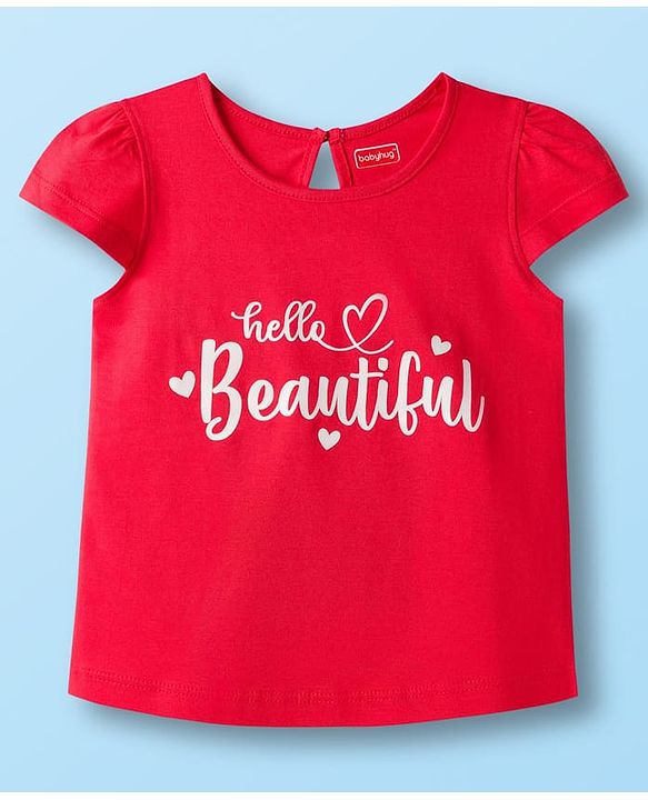 Babyhug 100% Cotton Knit Half Sleeves T-Shirts with Heart & Polka Dot Print Pack of 3 - Navy Blue Red & White