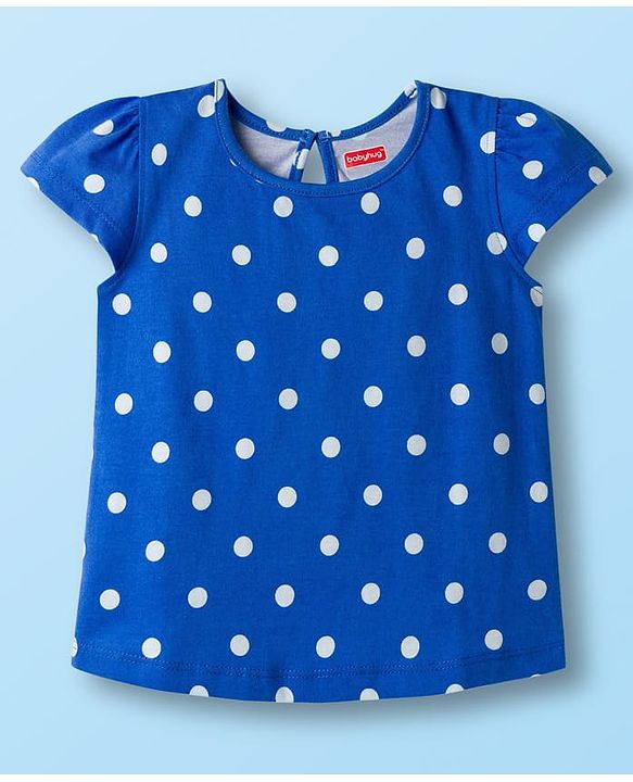Babyhug 100% Cotton Knit Half Sleeves T-Shirts with Heart & Polka Dot Print Pack of 3 - Navy Blue Red & White