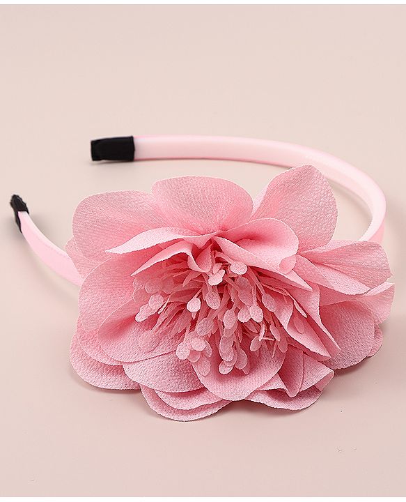 Babyhug Free Size Hair Band With Floral Applique - White