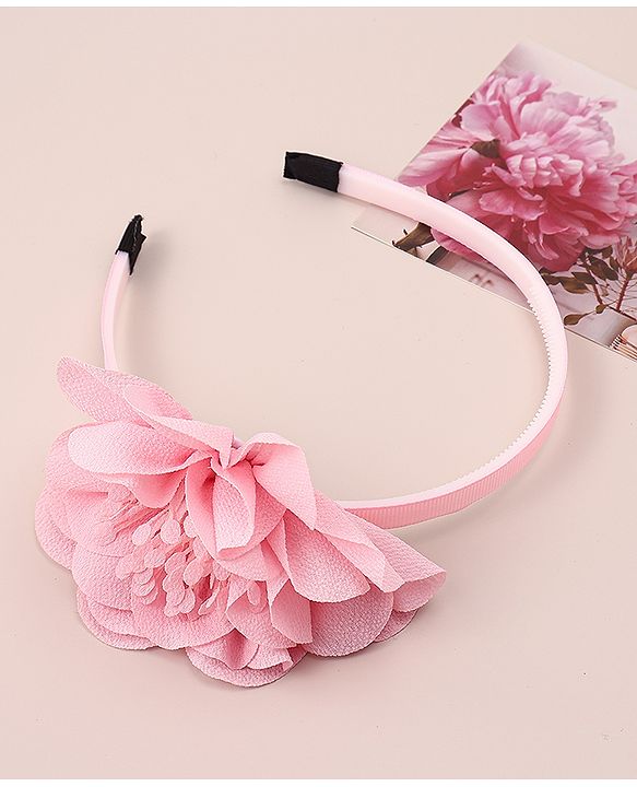 Babyhug Free Size Hair Band With Floral Applique - White