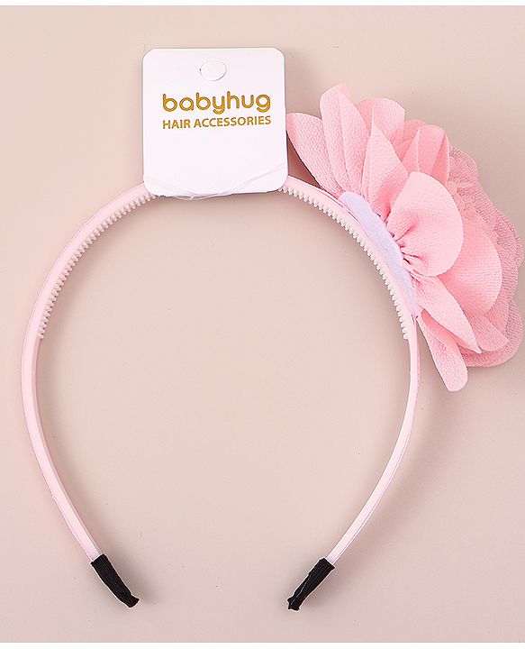 Babyhug Free Size Hair Band With Floral Applique - White
