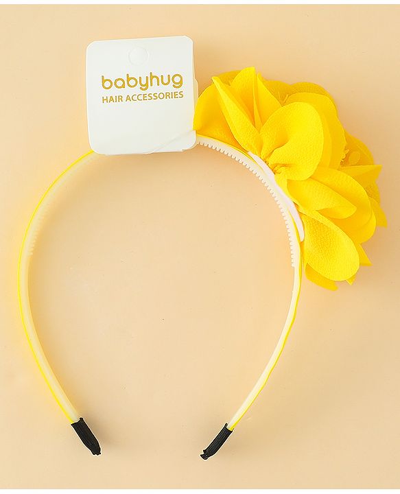 Babyhug Free Size Hair Band With Floral Applique - White