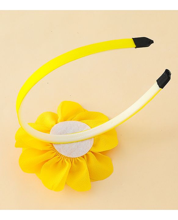 Babyhug Free Size Hair Band With Floral Applique - White