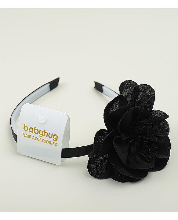 Babyhug Free Size Hair Band With Floral Applique - White