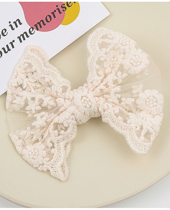 Babyhug Bow & Butterfly Clips  Free Size - Beige