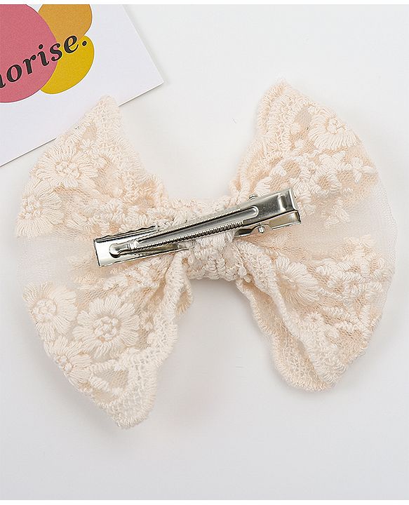 Babyhug Bow & Butterfly Clips  Free Size - Beige