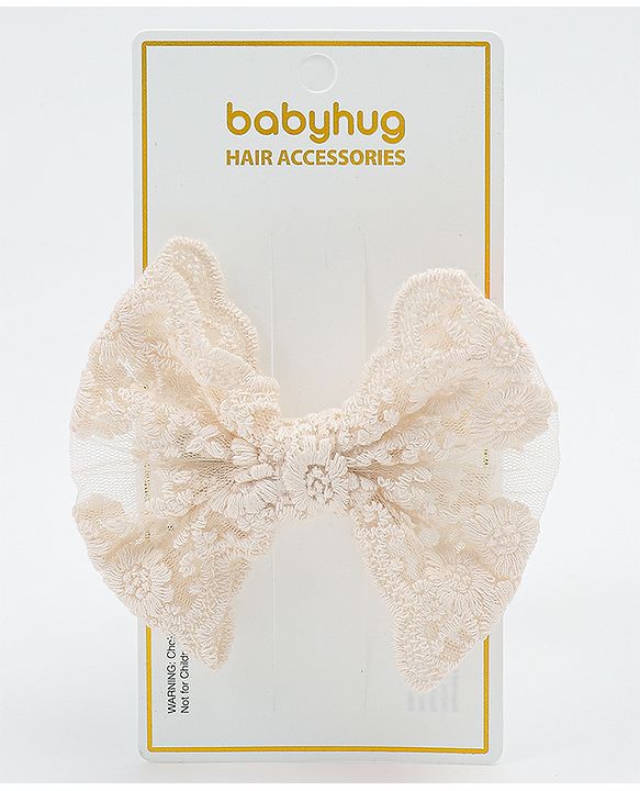 Babyhug Bow & Butterfly Clips  Free Size - Beige