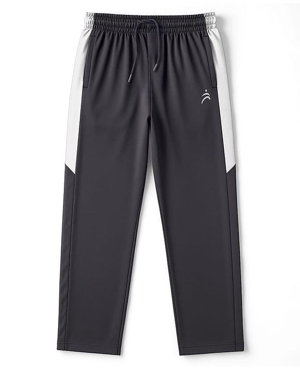 Pine Active Knit Full Length Super Stretch Solid Coloured Track Pant with Tape Detailing -  Dark Grey