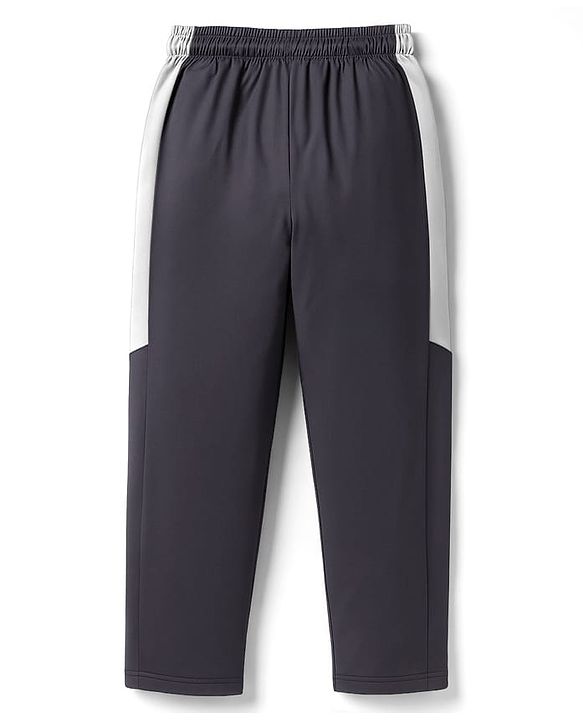 Pine Active Knit Full Length Super Stretch Solid Coloured Track Pant with Tape Detailing -  Dark Grey