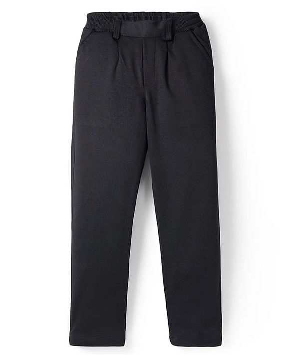 Babyhug Velour Woven Full Sleeves 3 Piece Party Suit With Bow - Olive Green