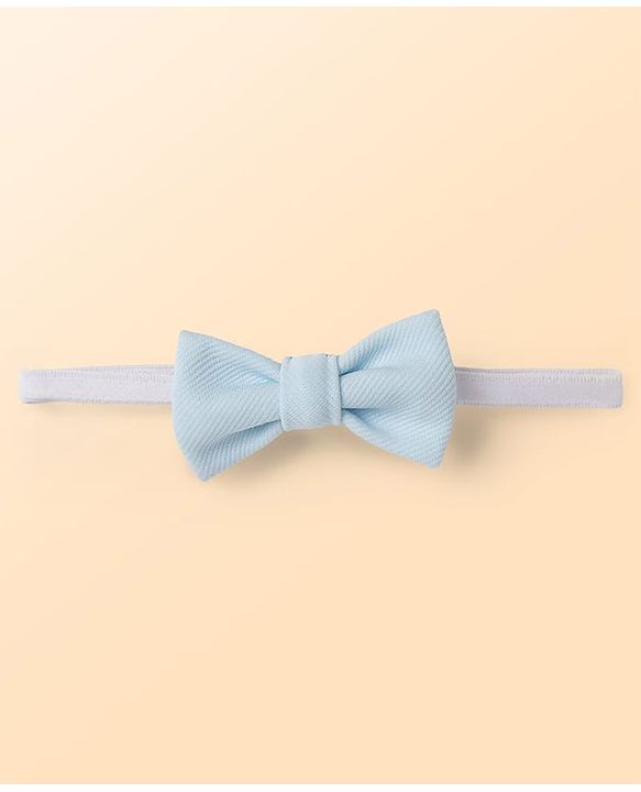 Babyhug Woven Full Sleeves Solid Color 3 Piece Party Suits with Bow - Aqua Blue