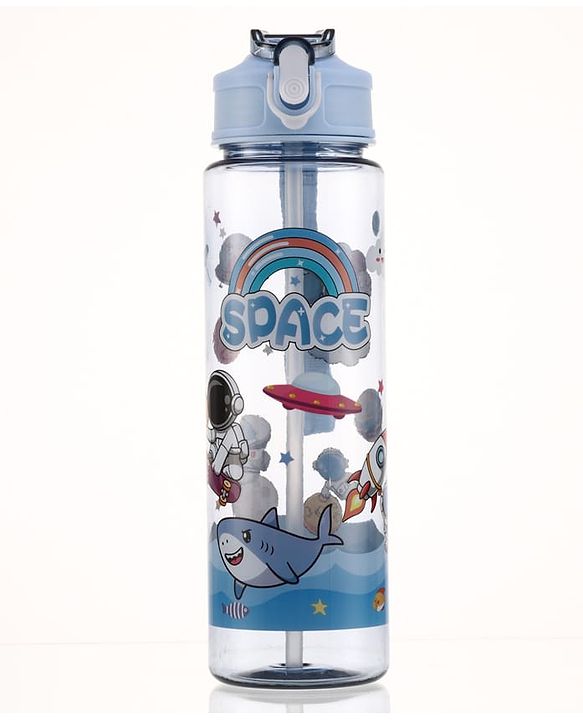 Little Astronaut Straw Sipper Water Bottle 800ML - Blue| BPA Free