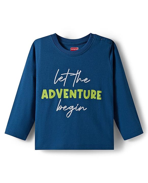 Babyhug 100% Cotton Knit Full Sleeves T-Shirts with Bear Print & Stripes Pack of 3 - Multicolor