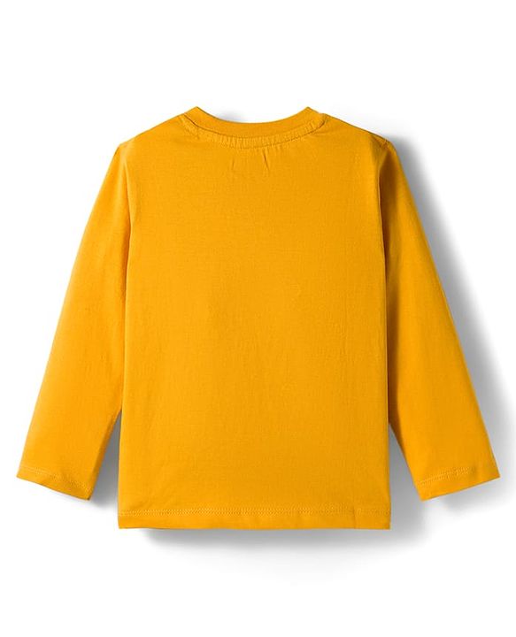 Babyhug 100% Cotton Knit Full Sleeves T-Shirts with Fox Graphic & Stripes Pack of 3 - Red Yellow & Light Blue