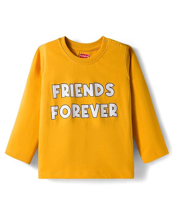 Babyhug 100% Cotton Knit Full Sleeves T-Shirts with Fox Graphic & Stripes Pack of 3 - Red Yellow & Light Blue