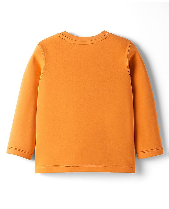 Babyhug 100% Cotton Knit Full Sleeves T-Shirt with Squirrel Graphic - Orange