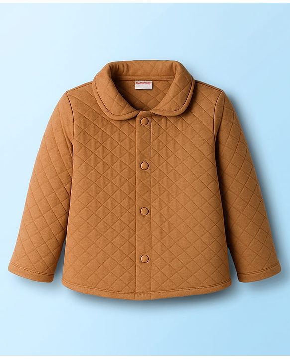Babyhug Single Jersey Knit Full Sleeves Solid Color Shirt & Joggers Set with Inner Tee - Brown