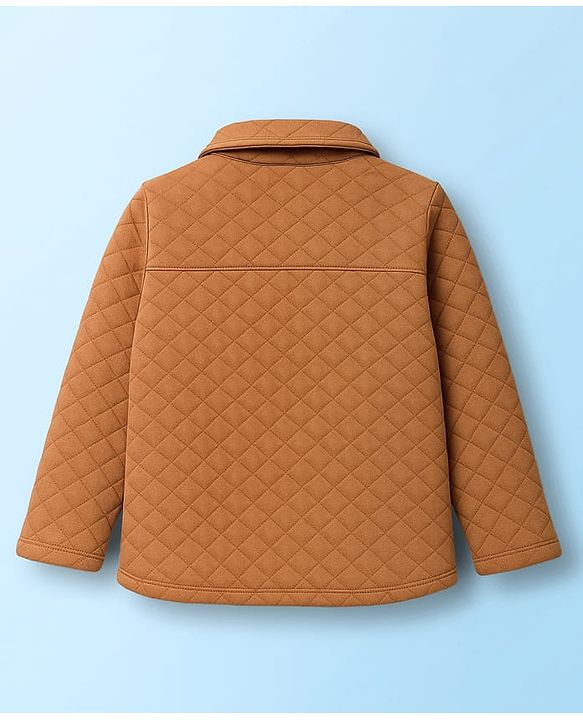 Babyhug Single Jersey Knit Full Sleeves Solid Color Shirt & Joggers Set with Inner Tee - Brown