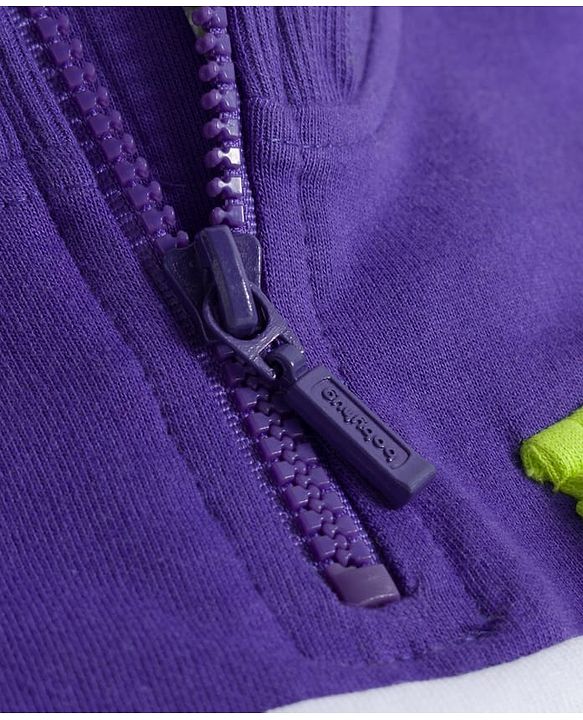 Babyhug Terry Knit Full Sleeves T-Shirt & Lounge Pant Set With Text Print - Lime Green & Purple
