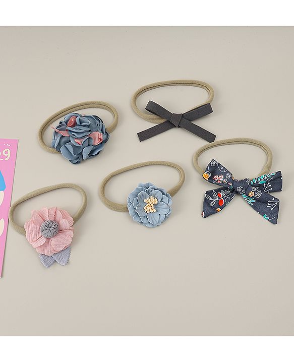 Babyhug Headband with Bow & Floral Applique Pack of 5 - Multicolor