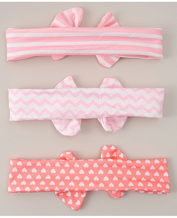 Babyhug Headbands With Bow Applique Pack Of 3 - Multicolour