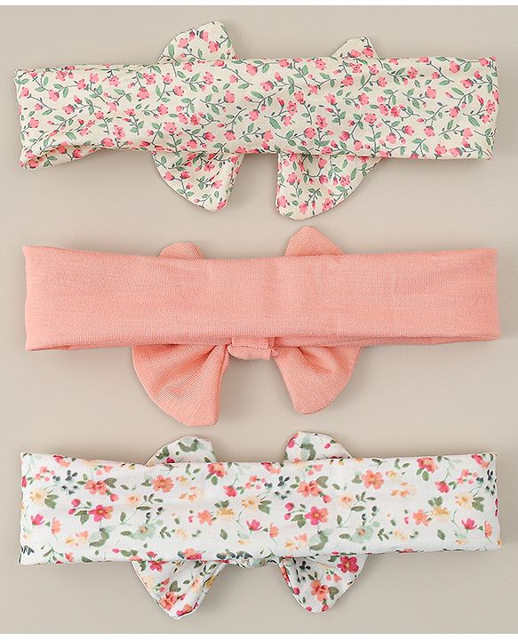 Babyhug Headbands With Bow Applique Pack of 3 - Multicolor
