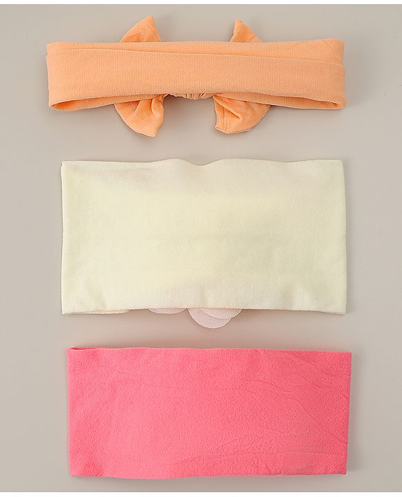 Babyhug Headbands With Bow Applique Pack Of 3 - Multicolor