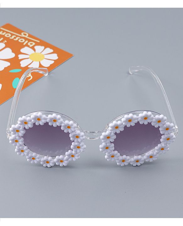 Babyhug Headband & Sunglasses With Bow & Floral Applique Combo Set- Pink