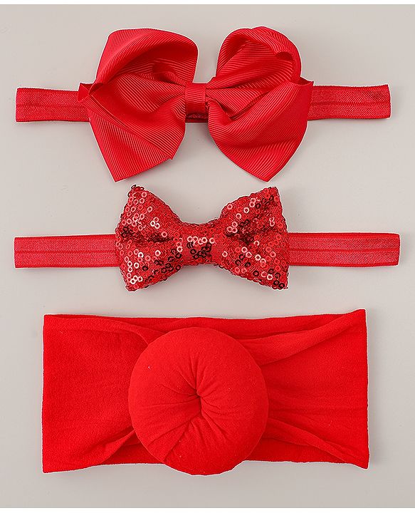 Babyhug Headbands With Bow Applique Pack of 3 - Beige