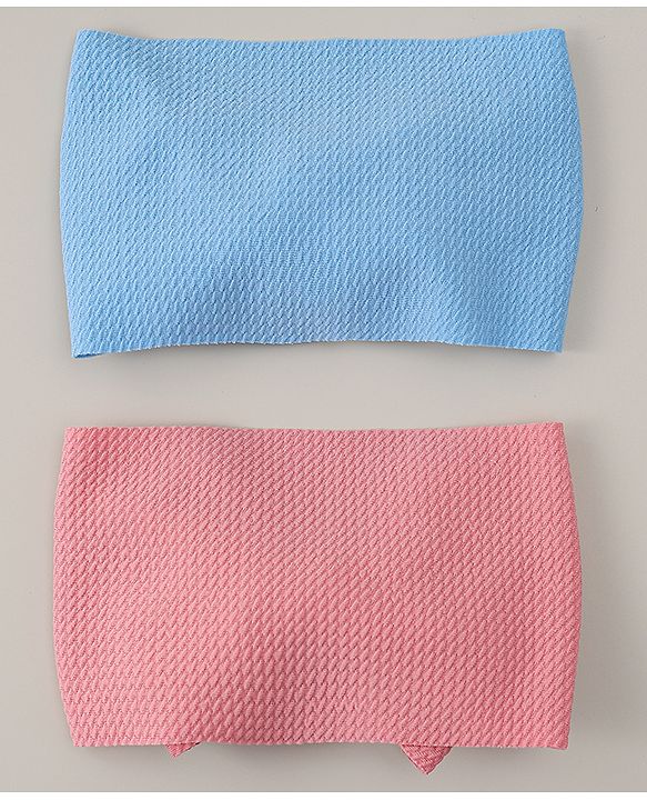 Babyhug Headband with Bow Applique Pack of 2 - Blue & Pink