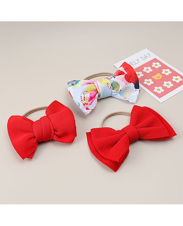 Babyhug Headbands Pack Of 3 - Red & White