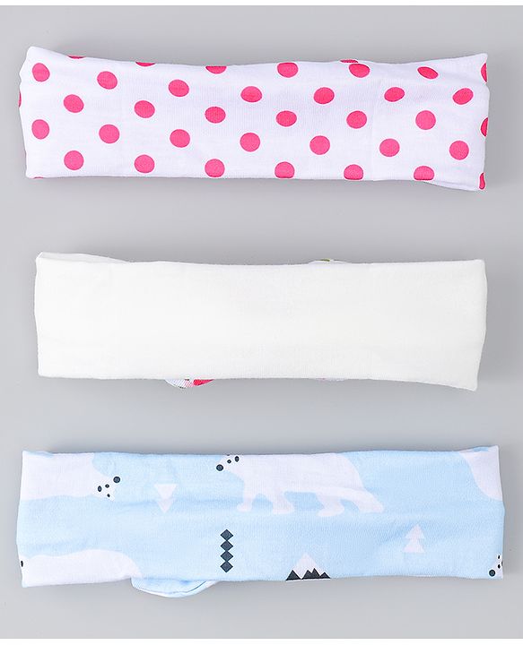 Babyhug Headbands With Bow Applique Pack of 3 - Multicolor