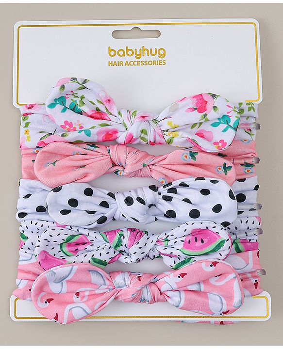 Babyhug Headbands Pack Of 5 - Multicolour