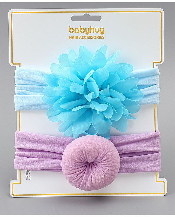 Babyhug Free Size Headbands With Floral & Bow Applique Pack of 2 - Red