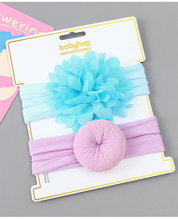 Babyhug Free Size Headbands With Floral & Bow Applique Pack of 2 - Red