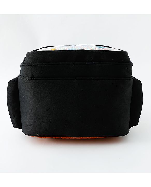 Space Kids School Backpack with Detachable Pencil Pouch 17L - Black| Water-Resistant Polyester| Bag for Boys & Girls| Lightweight & Durable| 3 Compartment & Front Zipper| Bottle Pouch
