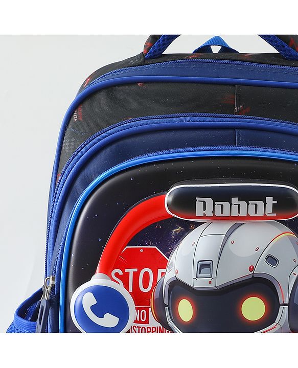 Space Kids School Backpack with Detachable Pencil Pouch 17L - Black| Water-Resistant Polyester| Bag for Boys & Girls| Lightweight & Durable| 3 Compartment & Front Zipper| Bottle Pouch