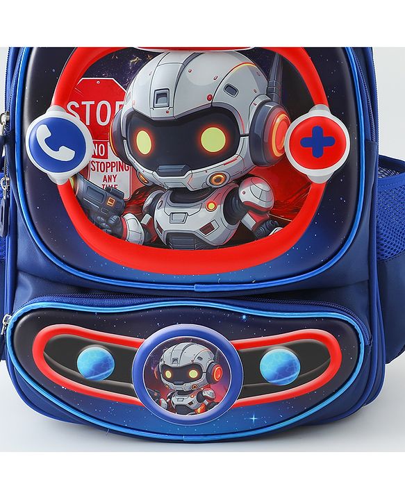 Space Kids School Backpack with Detachable Pencil Pouch 17L - Black| Water-Resistant Polyester| Bag for Boys & Girls| Lightweight & Durable| 3 Compartment & Front Zipper| Bottle Pouch