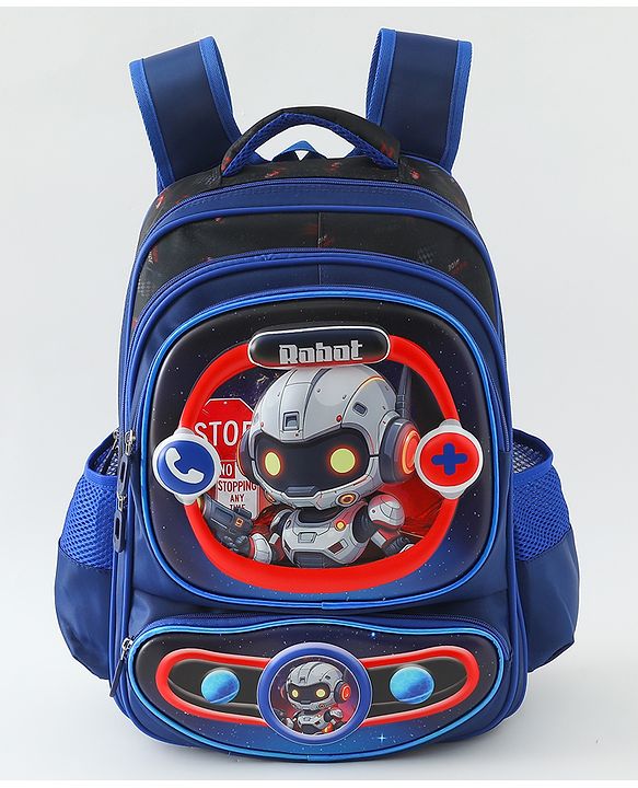 Space Kids School Backpack with Detachable Pencil Pouch 17L - Black| Water-Resistant Polyester| Bag for Boys & Girls| Lightweight & Durable| 3 Compartment & Front Zipper| Bottle Pouch