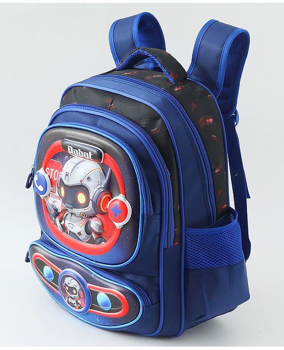 Space Kids School Backpack with Detachable Pencil Pouch 17L - Black| Water-Resistant Polyester| Bag for Boys & Girls| Lightweight & Durable| 3 Compartment & Front Zipper| Bottle Pouch