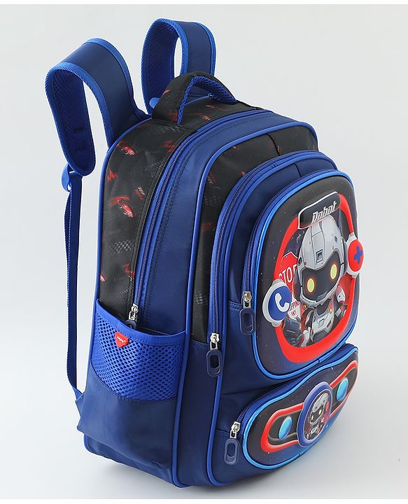 Space Kids School Backpack with Detachable Pencil Pouch 17L - Black| Water-Resistant Polyester| Bag for Boys & Girls| Lightweight & Durable| 3 Compartment & Front Zipper| Bottle Pouch
