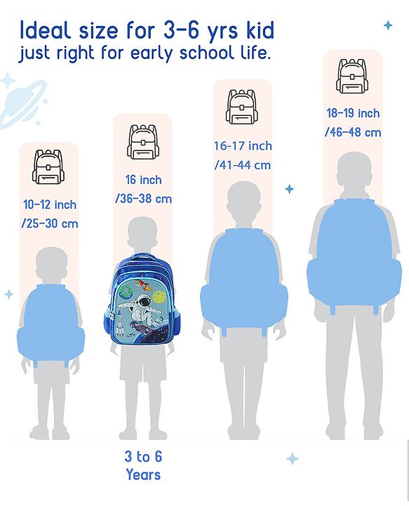 Space Kids School Backpack with Detachable Pencil Pouch 17L - Black| Water-Resistant Polyester| Bag for Boys & Girls| Lightweight & Durable| 3 Compartment & Front Zipper| Bottle Pouch
