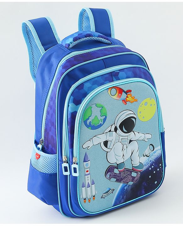 Space Kids School Backpack with Detachable Pencil Pouch 17L - Black| Water-Resistant Polyester| Bag for Boys & Girls| Lightweight & Durable| 3 Compartment & Front Zipper| Bottle Pouch