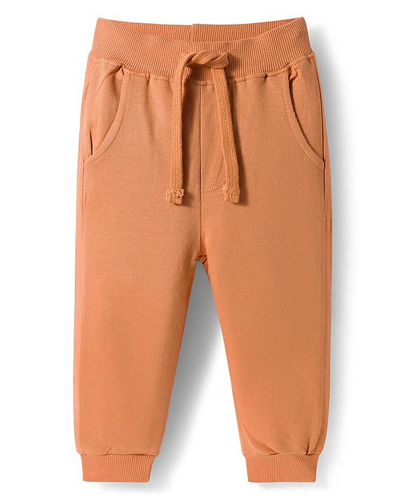 Babyhug Terry Knit Full Sleeves Striped Hooded T-Shirt & Lounge Pant Set with Inner T-Shirt - Brown