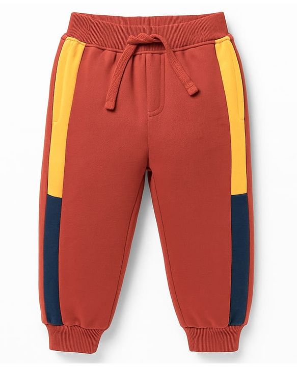 Babyhug Terry Knit Full Sleeves Hooded Cut & Sew T-Shirt & Lounge Pant Set with Text Print - Multicolor