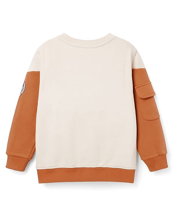 Babyhug Terry Knit Full Sleeves Cut & Sew T-Shirt & Lounge Pant Set with Patch Detailing - Multicolor