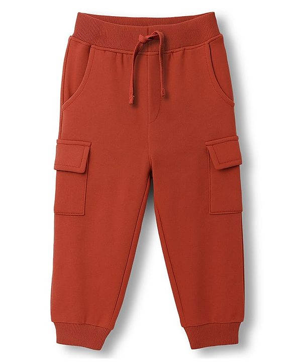 Babyhug Terry Knit Full Sleeves Cut & Sew T-Shirt & Lounge Pant Set with Patch Detailing - Multicolor