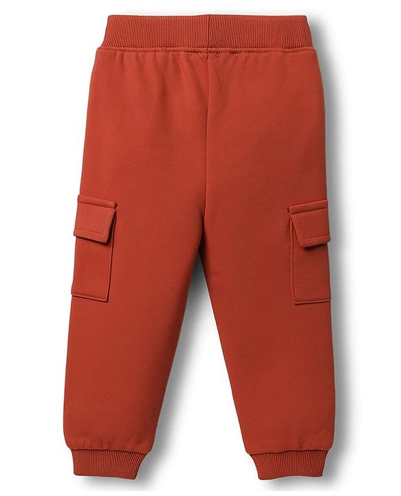 Babyhug Terry Knit Full Sleeves Cut & Sew T-Shirt & Lounge Pant Set with Patch Detailing - Multicolor