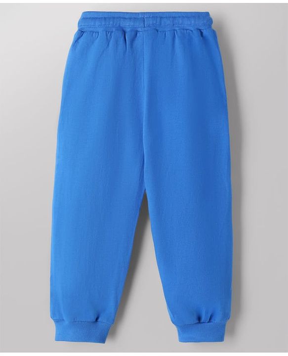 Babyhug Disney Terry Knit Full Sleeves Cut & Sew T-Shirt & Lounge Pant Set with Winnie Graphic & Pocket - Blue